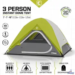 چادر مسافرتی و کمپ Core سبز 3 نفره instant tent