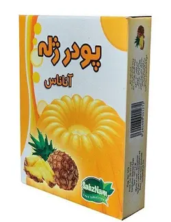 پودر ژله آناناس سبزنام-100گرم مجموعه 12 عددی