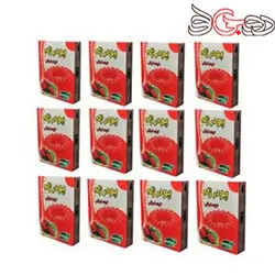 پودر ژله توت فرنگی سبزنام-100گرم مجموعه 12 عددی