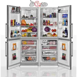 یخچال و فریزر دوقلو 4 درب برتا RF 5060/5070 Silver - فروشگاه اینترنتی دو جی لو