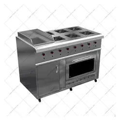 اجاق گاز صنعتی فردار با سرخکن همبرگر