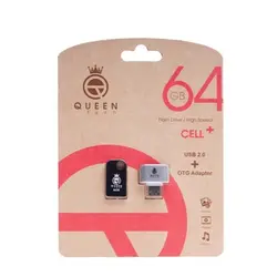 فلش مموری 64 گیگ کوئین +QUEEN TECH CELL (به همراه OTG)