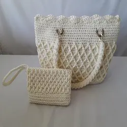 ست کیف مکرومه مدل لوزی