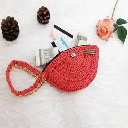 کیف پول مکرومه نیم دایره