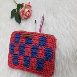 کیف لوازم آرایش مکرومه