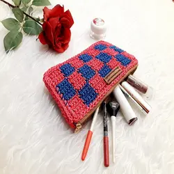 کیف لوازم آرایش مکرومه