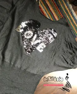 تونیک بافت بلند مجلسی جلو پولک دار