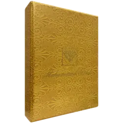 جعبه هدیه مقوایی تکی طلایی طرح دار