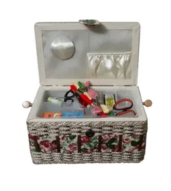 جعبه خیاطی چوبی طرح سوزن دوزی