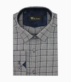 پیراهن چهارخانه پشمی مردانه کد 544