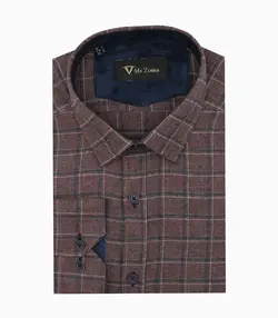 پیراهن چهارخانه پشمی مردانه کد 544