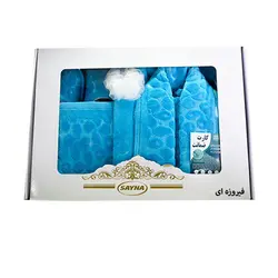 سرویس حوله پالتویی 3 تکه ساینا مدل بهار