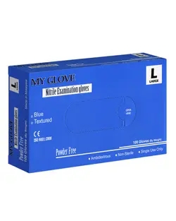 دستکش نیتریل بدون پودر سایز L برند MY GLOVE