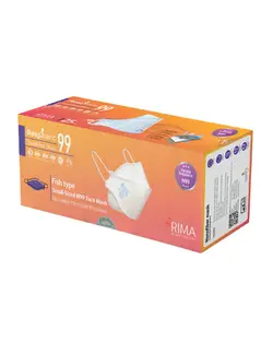 ماسک سه بعدی نانو مدل فیش سایز کوچک N99 کلاسیک بسته ۲۵ عددی