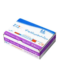 سرنگ انسولین نیم واحدی یکپارچه آوا گیج 31