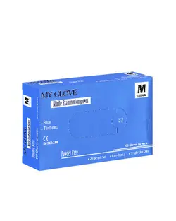 دستکش نیتریل بدون پودر سایز M برند MY GLOVE
