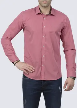 پیراهن نخی آستین بلند چهارخانه