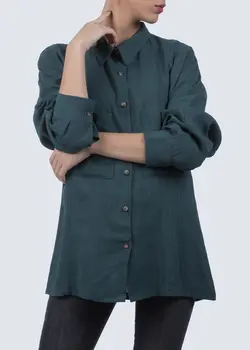 شومیز آستین بلند جیب دار