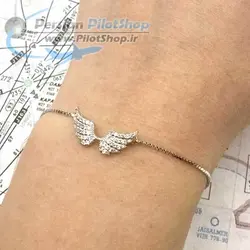 دستبند فلزی با طرح وینگ سنگ کاری - طرح 2