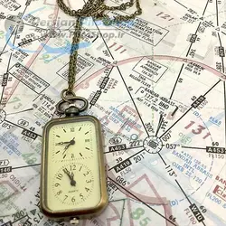 گردنبند بهمراه آویز ساعت دو زمانه