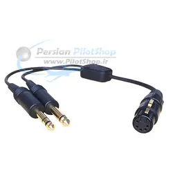 تبدیل هدست ایرباس به بوئینگ Airbus- GA ( Boeing ) dual plugs Pilot Headset Adapter