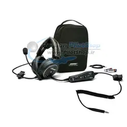 هدست هلیکوپتر BOSE A20 Aviation Headset - U/174 Plug (Helicopter), Coiled Cord, Bluetooth