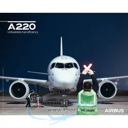 پوستر ایرباس A220 Poster Front View