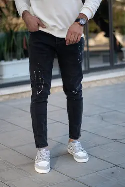 شلوار جین مردانه مدل رنگ پاشیده - پوشاک سجاد کمرون