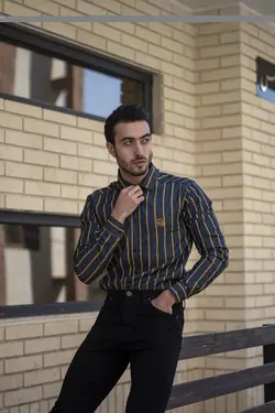 پیراهن راه راه مردانه مدل Denim - پوشاک سجاد کمرون