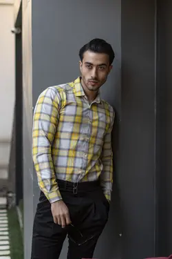 پیراهن چهارخونه مردانه مدل پولو - پوشاک سجاد کمرون