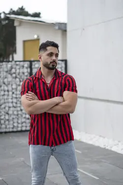 پیراهن مردانه راه راه پهن - پوشاک سجاد کمرون