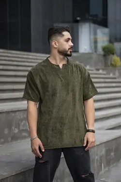 پیراهن مردانه یقه کوبایی کبریتی - پوشاک سجاد کمرون