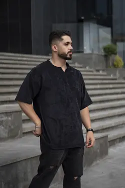 پیراهن مردانه یقه کوبایی کبریتی - پوشاک سجاد کمرون