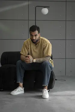 پیراهن مردانه یقه کوبایی کبریتی - پوشاک سجاد کمرون