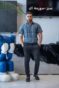 پیراهن چهارخونه کوتاه کد ۳۰۳7 - پوشاک سجاد کمرون