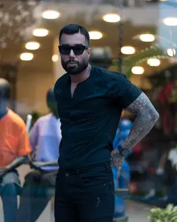 پیراهن بدون یقه ساده آستین بلند و کوتاه کد 3041 - پوشاک سجاد کمرون