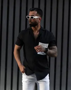 پیراهن فانتینی کوتاه یقه مشکی کد 3048 - پوشاک سجاد کمرون