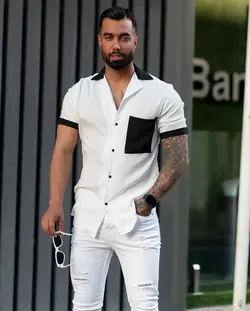 پیراهن فانتینی کوتاه یقه مشکی کد 3048 - پوشاک سجاد کمرون