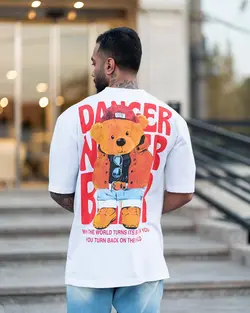 تیشرت سفید طرح دار کد ۲۰65 - پوشاک سجاد کمرون