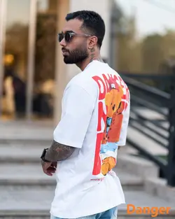 تیشرت سفید طرح دار کد ۲۰65 - پوشاک سجاد کمرون