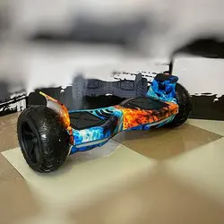 اسکوتر برقی آفرود قرمز آتشی مجهز به اتوبالانس بلوتوث و اسپیکر قابل استفاده در ماسه و برف