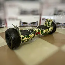 اسكوتر برقي آفرود سبز ارتشی مجهز به اتوبالانس بلوتوث و اسپیکر قابل استفاده در ماسه و برف