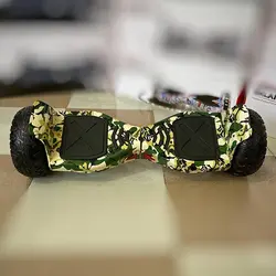 اسكوتر برقي آفرود سبز ارتشی مجهز به اتوبالانس بلوتوث و اسپیکر قابل استفاده در ماسه و برف