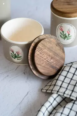 ست بانکه گلدار طوسی