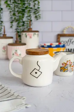 قوری تکست درب چوبی کد 1