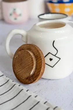 قوری تکست درب چوبی کد 1