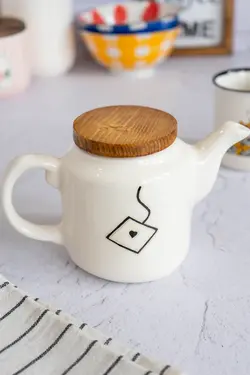 قوری تکست درب چوبی کد 1