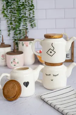 قوری تکست درب چوبی کد 1