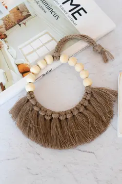 آویز گرد مهره و مکرومه کد 1