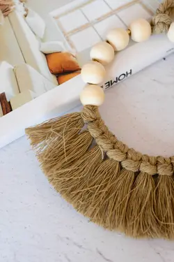 آویز گرد مهره و مکرومه کد 1